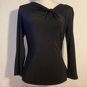 Tahari Cinched Knot Long Sleeve Top